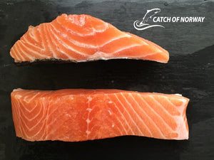 
                  
                    Load image into Gallery viewer, Fresh Norwegian Atlantic Salmon Portions (with skin)
                  
                